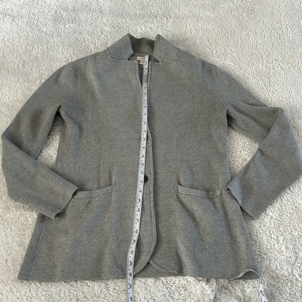 J Crew Womens Merino Wool Grey Blazer Sz M Cardigan Preppy Country Club Core - Picture 4 of 5